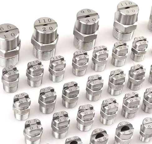 High Pressure Fan Nozzle, High Pressure Fan Nozzle 65-110 Degrees 1/8 1/4 BSPT Stainless Steel Pack of 10,95°(1/4 External Thread 12.5mm,65°) in Saudi Arabia