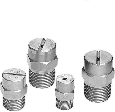 High Pressure Fan Nozzle, Flat Fan High Pressure Nozzle 304 Stainless Steel 65° 80° 95° 110° Pack of 10 1/8 Inch and 1/4 Inch External Thread,110°(1/8 External Thread 9.5mm,80°) in Saudi Arabia