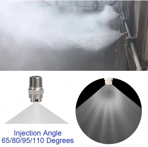 High Pressure Fan Nozzle, Flat Fan High Pressure Nozzle 304 Stainless Steel 65° 80° 95° 110° Pack of 10 1/8 Inch and 1/4 Inch External Thread,110°(1/8 External Thread 9.5mm,80°) in Saudi Arabia