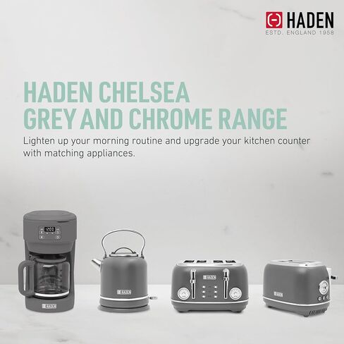 Haden Chelsea 2 Slice Slice Slot Sotaster مع تحكم بني قابل للتعديل والرمادي والكروم in Kuwait