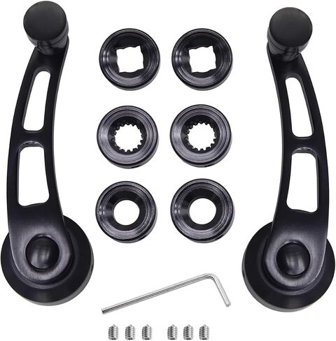 Billet Aluminum 4-1/4" Window Crank Handle Kit Compatible for Hot Rod Chevy Ford Chrysler(Chrome) in Saudi Arabia