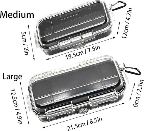 Waterproof Storage Case, Outdoor Sports Survival Equipment Sealed Box Dustproof Pressure Proof Dry Boxes for EDC Tools, Phone, Keys, Clear, New professional Sealed Box (Medium) in Saudi Arabia