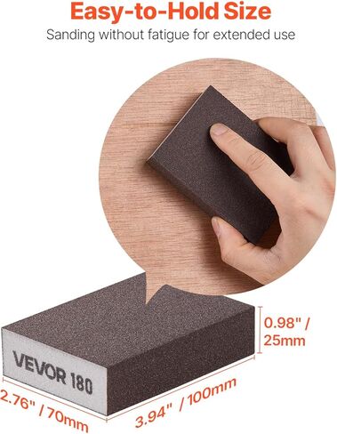 VEVOR Sanding Sponge, 4 Pcs, 60/80/120/220 Grit Assortment, Washable and Reusable Sanding Blocks for Dry & Wet Use, Coarse to Fine Sandpaper Blocks, for Polishing Drywall Wood Plastic Metal Furniture in Saudi Arabia