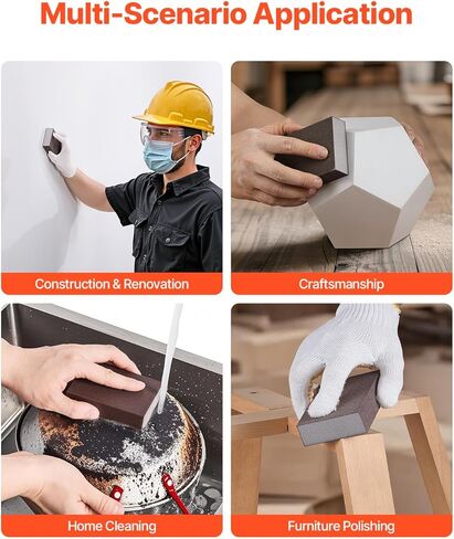 VEVOR Sanding Sponge, 4 Pcs, 60/80/120/220 Grit Assortment, Washable and Reusable Sanding Blocks for Dry & Wet Use, Coarse to Fine Sandpaper Blocks, for Polishing Drywall Wood Plastic Metal Furniture in Saudi Arabia