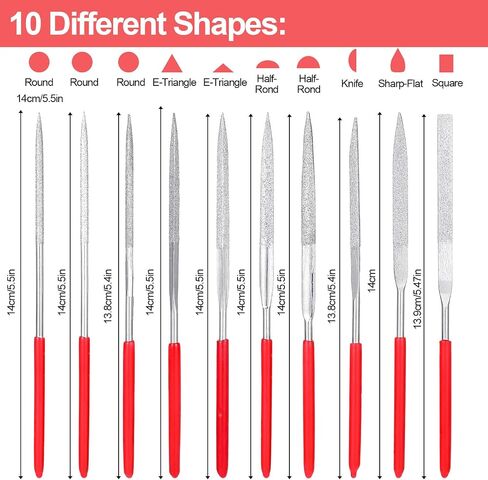 10 PCS File Diamond Needle File 3 × 140mm Mini Mini Metal Riffler Files Miniature and Model Hand File Tools Mewert in Kuwait
