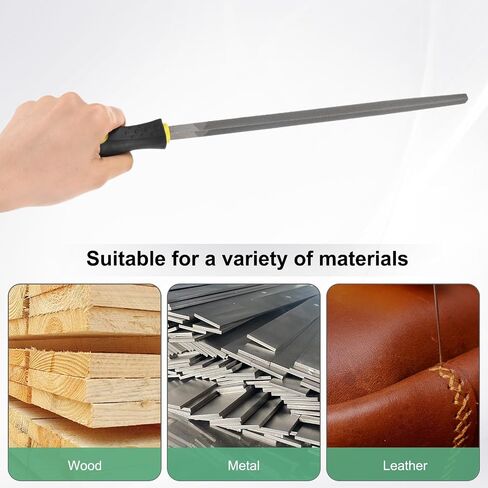 4-Pack Square Metal File 10 Inch, High Carbon Steel Diamond Hand W PVC Grip Handle for Wood/Metal/Ceramic/Glass/Stone/Jewelry/Tile/Model/DIY/Sharpening File in Saudi Arabia