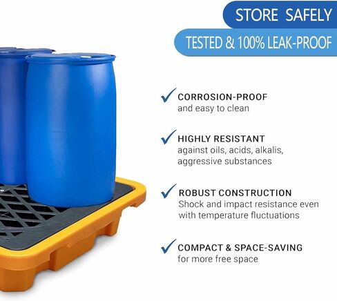 Spill Platform Polyethylene Drum Spill Containment Pallet, Prevent Slip Large Containment Tray for Indoor/Outdoor, Garage, Basement Cargo Storage(67x67x15cm) in Saudi Arabia