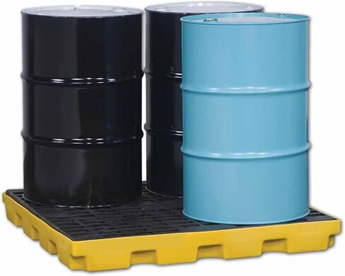 Modular Spill Containment Platform with Grating Stackable Modular Platform Leakproof Detachable Plastic Spill Containment Palletwith Drain, Grating Tray(67x67x15cm) in Saudi Arabia