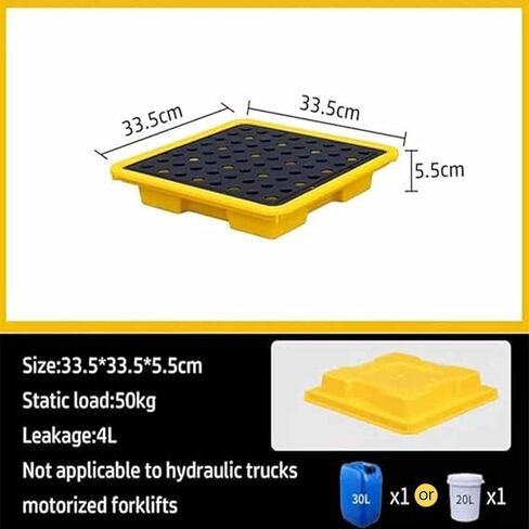Modular Spill Containment Platform with Grating Stackable Modular Platform Leakproof Detachable Plastic Spill Containment Palletwith Drain, Grating Tray(67x67x15cm) in Saudi Arabia