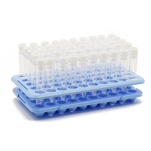 50 Pcs Plastic Clear Test Tubes with Rack, 16 x 100mm Test Tube with Caps and 50 Holes Tubes Rack Set for Scientific Experiments Candy Beads Liquid Spice Seed Storage Party Decorations in Kuwait