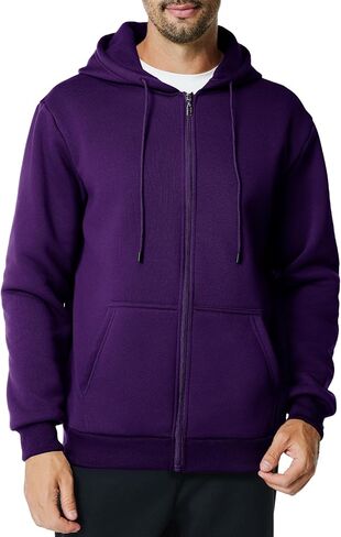 Mens Zip Up Hoodie Long Sleeve Fleece Casual Hooded Sweatshirts Athletic Full Zip Jacket with Pockets in Kuwait