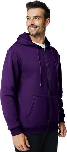 Mens Zip Up Hoodie Long Sleeve Fleece Casual Hooded Sweatshirts Athletic Full Zip Jacket with Pockets in Kuwait