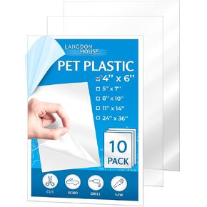 ألواح زجاجية بلاستيكية مرنة من Langdon House PET (24 × 36 × 0.03 بوصة، شفافة، 3 عبوات)، ورقة زجاجية رفيعة للفنون والحرف اليدوية، والمشروعات المنزلية والحواجز الواقية، سهلة القطع