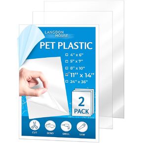 ألواح زجاجية بلاستيكية مرنة من Langdon House PET (24 × 36 × 0.03 بوصة، شفافة، 3 عبوات)، ورقة زجاجية رفيعة للفنون والحرف اليدوية، والمشروعات المنزلية والحواجز الواقية، سهلة القطع