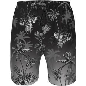 Mens Hawaiian Board Shorts Swimwear Summer Holiday Beach Tropical Drawstring Boardshort with Pocket Swim Trunk