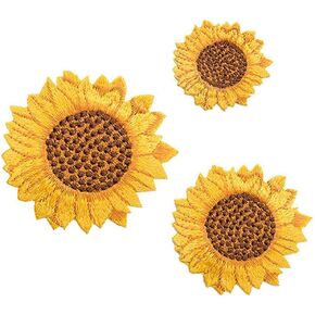 6 Pcs Van Gogh Sunflower Iron On Patches for Backpacks, Hats, DIY Sew on Applique Patch, Vintage Embroidered Patches for Repair Clothes, Jackets, Jeans
