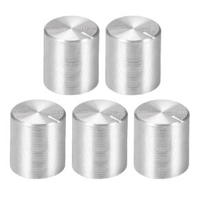 uxcell 5pcs Potentiometer Knob Knurled Shaft Silver Tone Aluminum 6mm Shaft Dia. Rotary Knob 10mmx10mm Volume Control Knob
