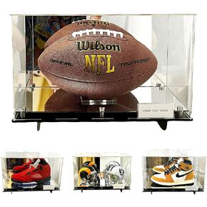 Football, Shoe Sneakers Shelf Wall Mount Acrylic Display Case Memorabilia Box UV Floating Box (1 Shoe 15x9x9)