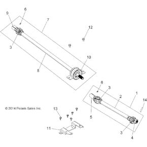Polaris RZR Rear Propshaft Assembly, Genuine OEM Part 1333425, Qty 1