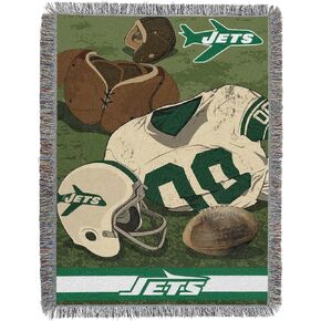 Northwest NFL New York Jets Unisex-Adult Woven Tapestry Throw Blanket, 48" x 60", Vintage