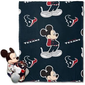 Northwest Official NFL Houston Texans & Mickey Mouse Character Hugger Pillow & Silk Touch Throw Set, 40" x 50"