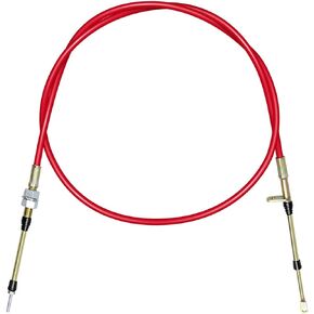 80833 Trans Shifter Cable Fits for B&M Heavy Duty Race Shifter Cable with Eyelet End, 5ft Long Replace Af72-1002 BMM-80833 80605 Automatic Transmission Shifter Cable 0.375" Outer Diameter Red