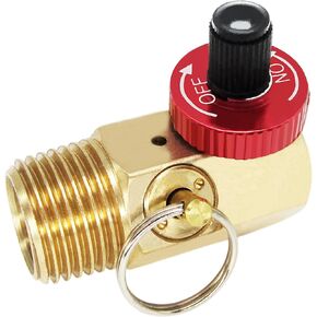 Air Tank Manifold with Fill Port, Aluminum Valve and Relief Bypass, 1/2" MNPT Air Tank Port x 1/4" FNPT Hose Port x 1/8" FNPT Gauge Port for Portable Air Tank