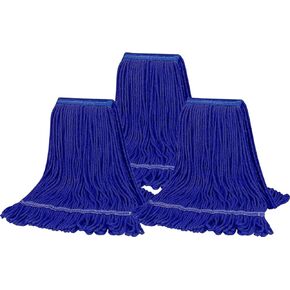 Heavy Duty Commercial Cotton Mop for Floor Cleaning, Looped-End Industrial String Wet Mop with Long Handle for Home,Garage,Office, Workshop, Warehouse-SOBONNE