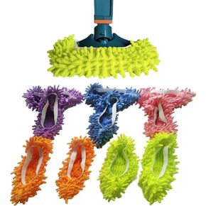 10 Pcs Mop Slippers Shoes, Microfiber Dust Duster Slippers for Foot Dust Hair Cleaners Sweeping House Office Bathroom and Kitchen,Multicolored 5 Pairs, Blue