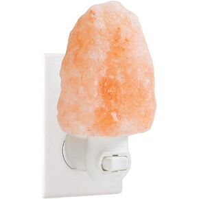 100% Natural Himalayan Night Light, Natural Cut Salt Stone with 360° Rotating Wall Plug, Includes Night Light Bulb, 2" Round x 3.9" H