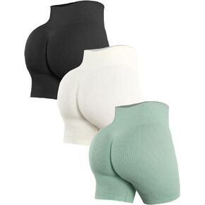 SPICE UNION 3 Piece Womens Workout Shorts Spandex High Waist Butt Lifting Shorts Biker Gym Booty Short