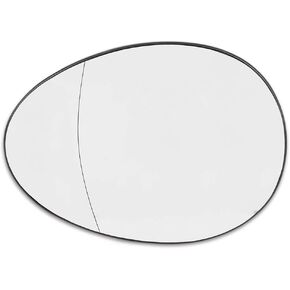 X AUTOHAUX Mirror Glass Heated with Backing Plate Driver Side Left Side Rear View Mirror Glass for BMW for Mini Cooper 2007-2015
