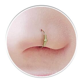 24G Thin and Tiny Nose Ring With Small Bead - 14k gold filled Nose Hoop For Women Men Teens - Cute Piercing Gift