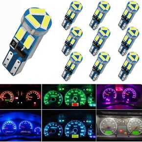 10X T5 LED Bulbs Wedge 74 70 37 17 2721 PC74 PC37 LED Lamps for Car Interior Gauge Cluster Dashboard Instrument Panel Indicators (Green)