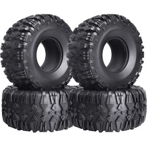 2.2 Crawler Tires 4Pcs fit 2.2 Beadlock Wheels RC Rubber Tyre Set with Foam Insert for 1/10 RC Rock Crawler Axial SCX10 RR10 Wraith Capra