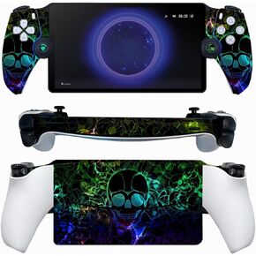 Black Skin for PS5 Portal, Protective Film Sticker for Playstation 5 Portal, Skin Sticker Decal Full Cover(Green Skull)