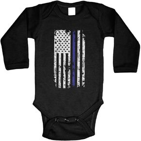Blue Line American Flag - Support Police Bodysuit