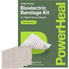 Bioelectric Bandage Kit for Wound Care & Healing – Single Layer, No Adhesive Includes Wound Hydrogel, Can Be Cut to Fit – for Cuts, Abrasions, Blisters, Burns – 3-Pack, 4" x 4"