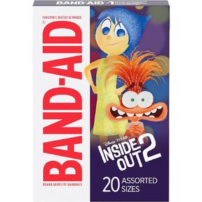Band-Aid Brand Adhesive First Aid Bandages for Minor Cuts & Scrapes, Wound Care Featuring Disney Pixar's Inside Out Characters, Fun Bandages for Kids & Toddlers, Assorted Sizes, 20 Ct