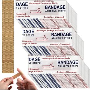 120 Pcs Extra Long Flexible Fabric Bandages, 4.75 x 0.75 Inch Adhesive Strip Bandages Non Latex Finger Bandages for Oversized Hands and Feet, Construction Workers Carpenters
