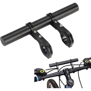 Bike Handlebar Extender, 7.87inch Multifunctional Bicycle Handlebar Extension with Aluminum Alloy Bracket Extension Carbon Fiber Mount Holder for Speedometer Computer Mobile Phone