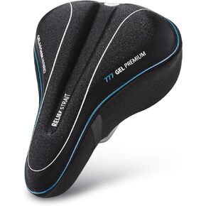 USHAKE Bike Gel Seat Cushion Cover, Bicycle Saddle Seat Cover 8x11.5 for Mountain Bike Stationary Exercise Bike, Outdoor or Indoor Cycling…