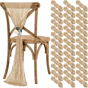 Teruntrue Cheesecloth Chair Sashes Aisle Decorations 50 Packs, Chair Decorative Chair Cover Chair Sashes 70 Inch for Wedding Reception Party Hotel Decoration(Sage Green) in Kuwait