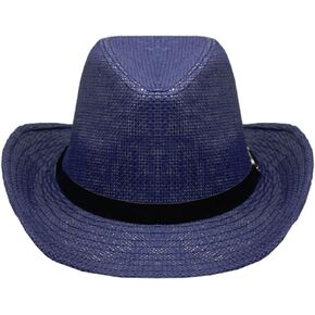 Silver Fever Woven Urban Panama Cowboy Hat with Ribbon