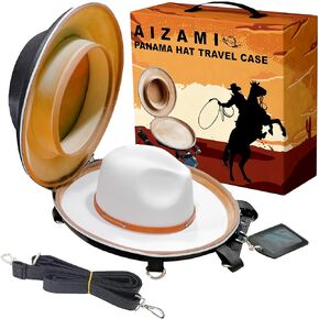 Cowboy Hat Box Cowboy Hat Holder for Travel Panama Hats Travel Case for Women and Men with Carry Strap, ID Slot