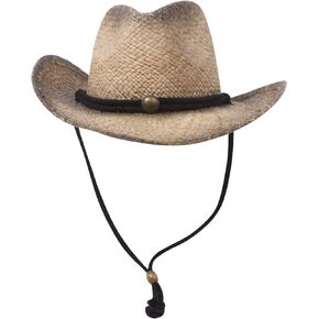 TOP HEADWEAR Outback Women's Cowboy Hat Tea Stained Shapeable Raffia Straw