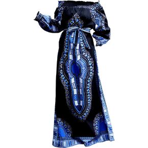 DA'IKI Full Mississippi Riverboat Belle Dress Long Sleeve Dashiki African Smock in Kuwait