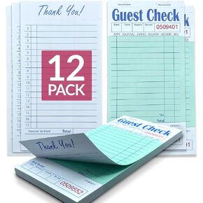 Reli. Server Note Pads (12 Pack, 50 Sheets/Pad) Guest Check Books for Servers | Server Note Pads for Waitress, Restaurant Orders