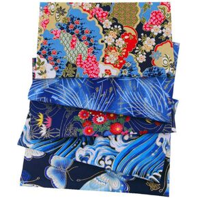 5PCS Cotton Craft Fabric Bundle Squares Patchwork,20" x 20"Inch (50x50cm) Colorful Japanese Style Cotton Wrapping Cloth Squares Quilting Sewing Patchwork Fabric,DIY Scrapbooking Artcraft