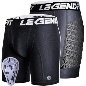 Youth Boys Sliding Shorts w/Soft Cup Athletic Padded Compression Underwear Protector Support Baseball Football